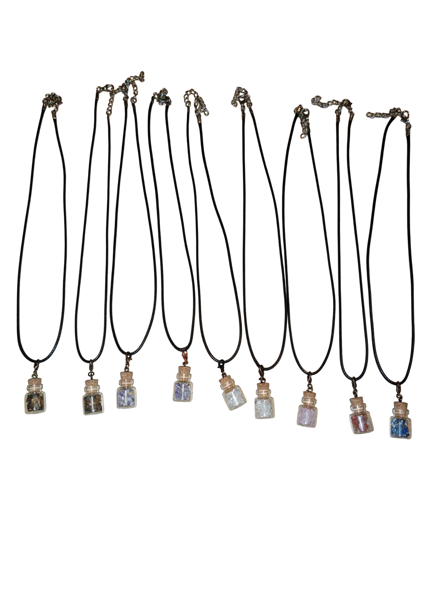 Ketting met edelstenen gevuld mini jar