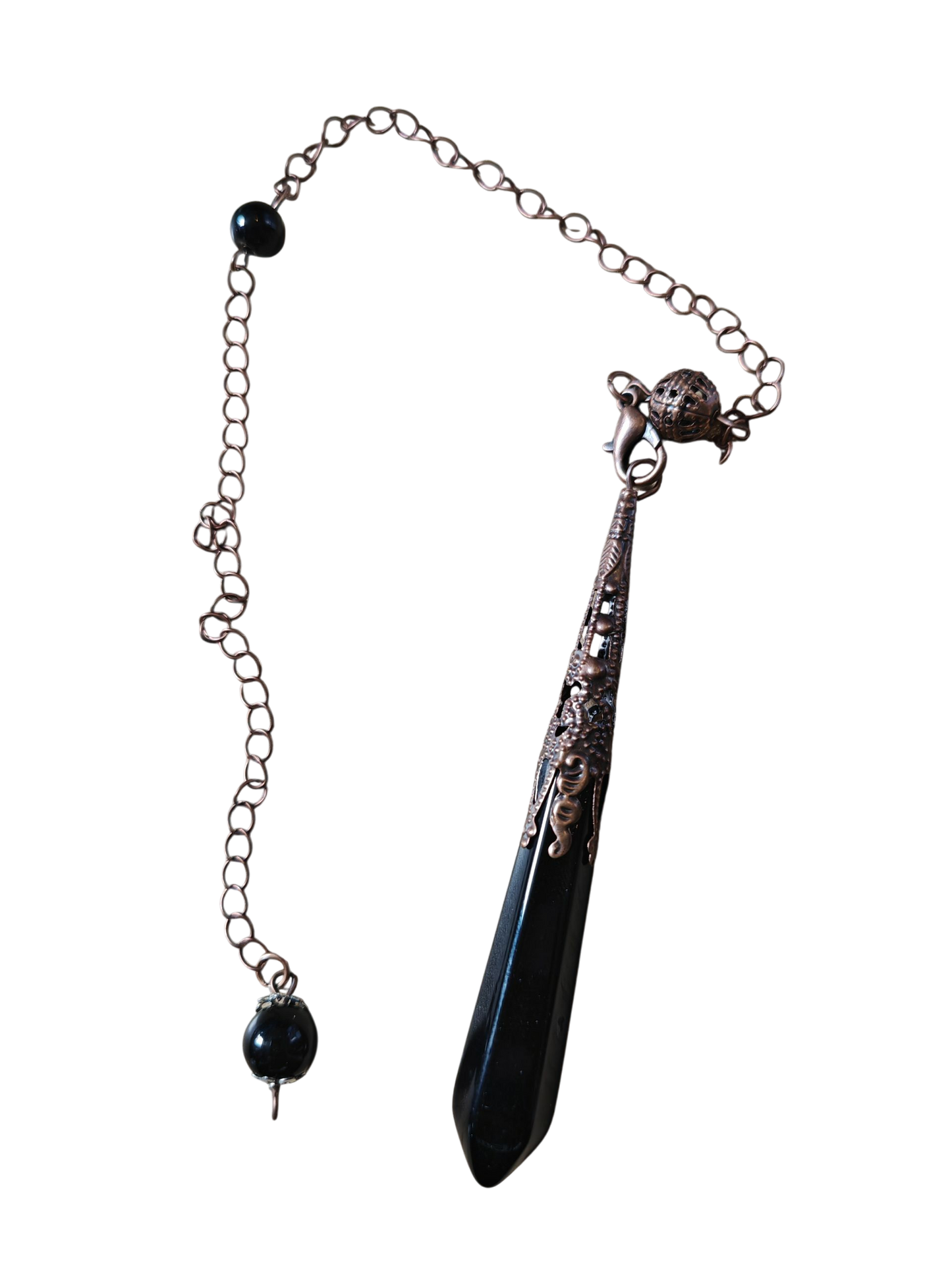 Div. bronskleurige edelstenen pendels (L)
