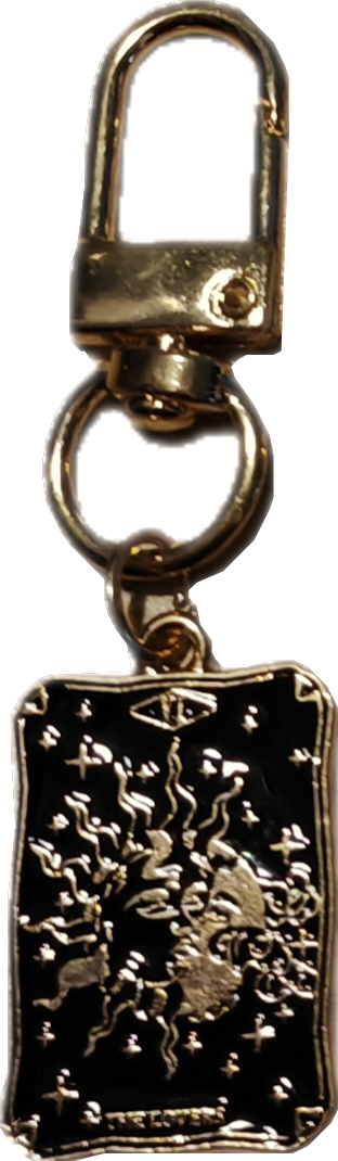 Goudkleurig tarotkaart sleutelhanger