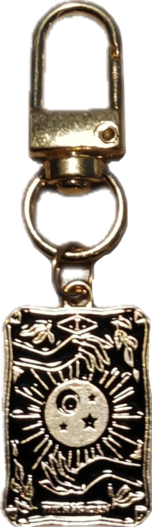 Goudkleurig tarotkaart sleutelhanger