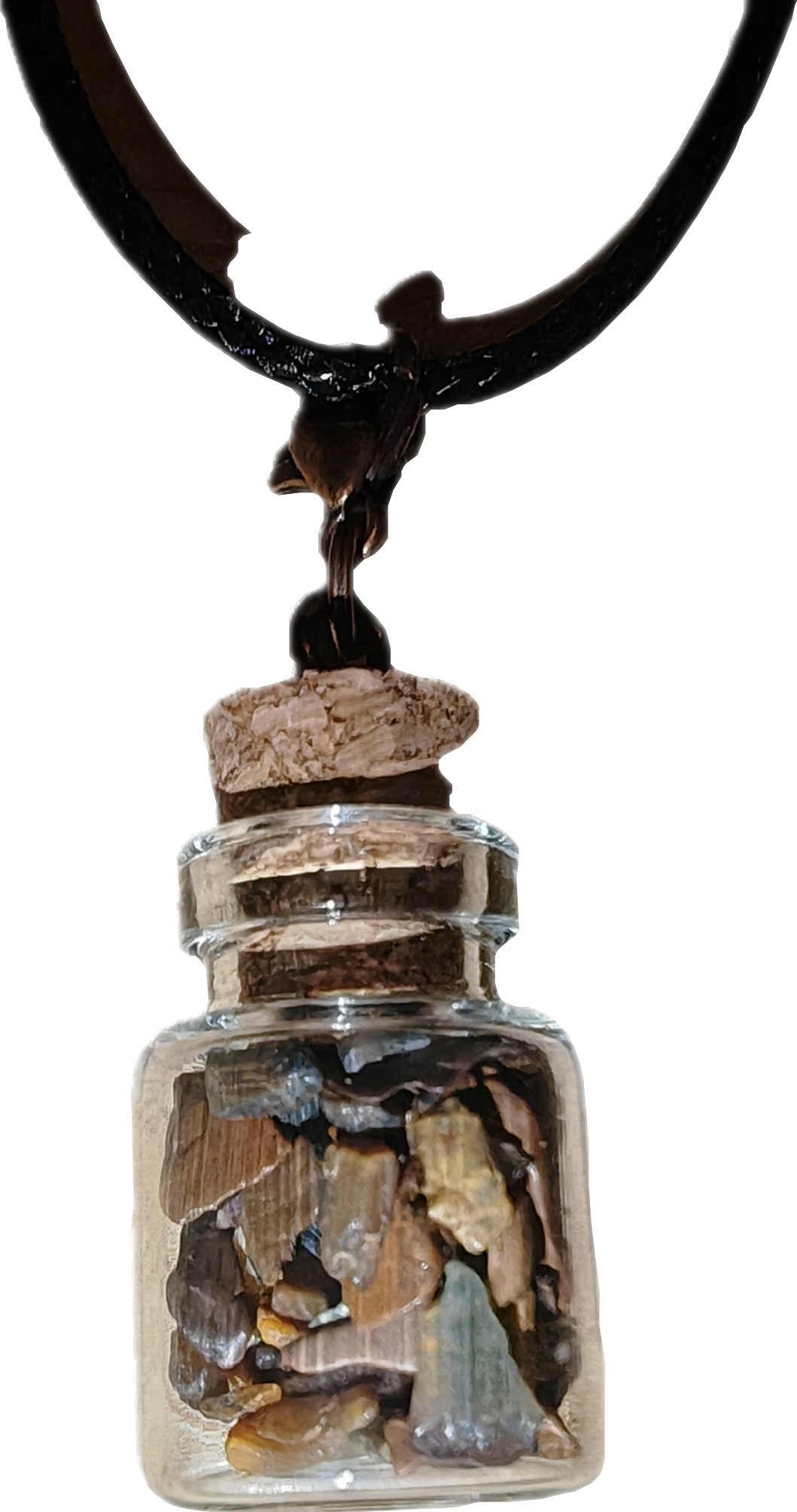 Ketting met edelstenen gevuld mini jar