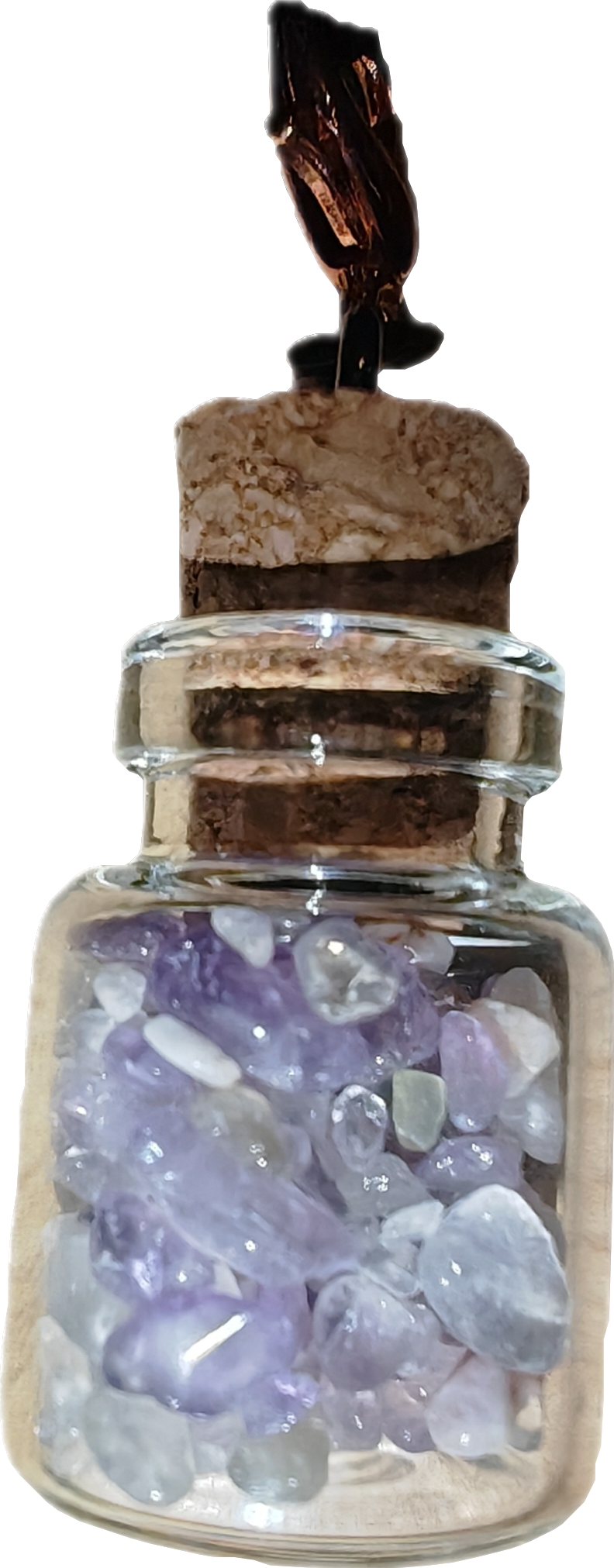 Ketting met edelstenen gevuld mini jar