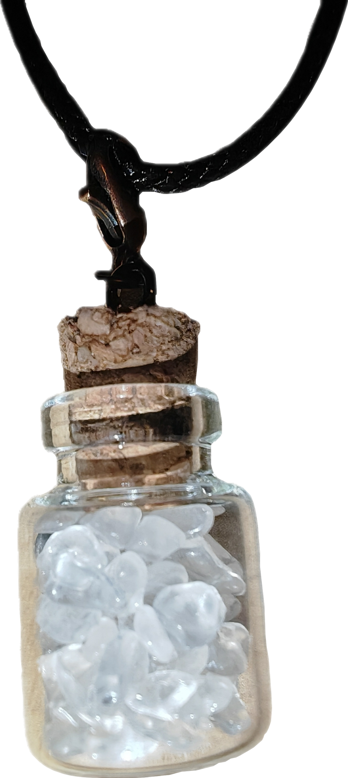 Ketting met edelstenen gevuld mini jar