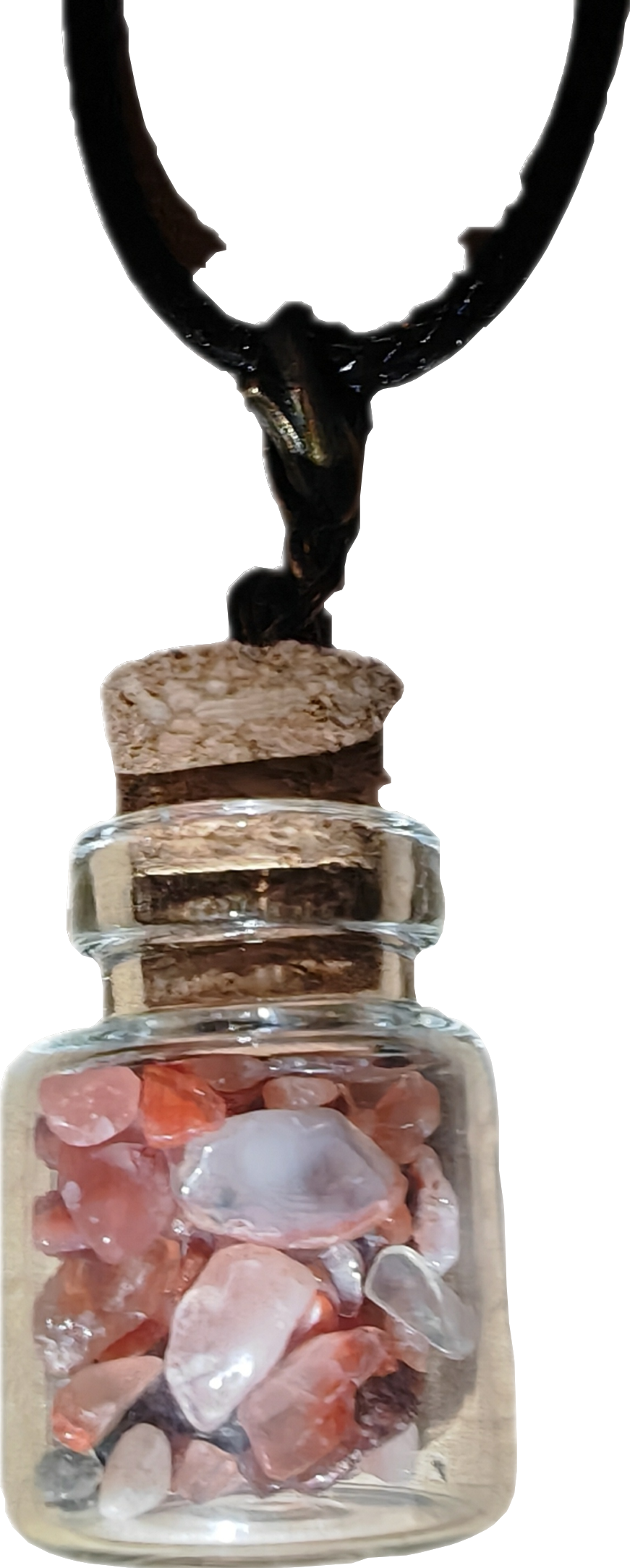 Ketting met edelstenen gevuld mini jar