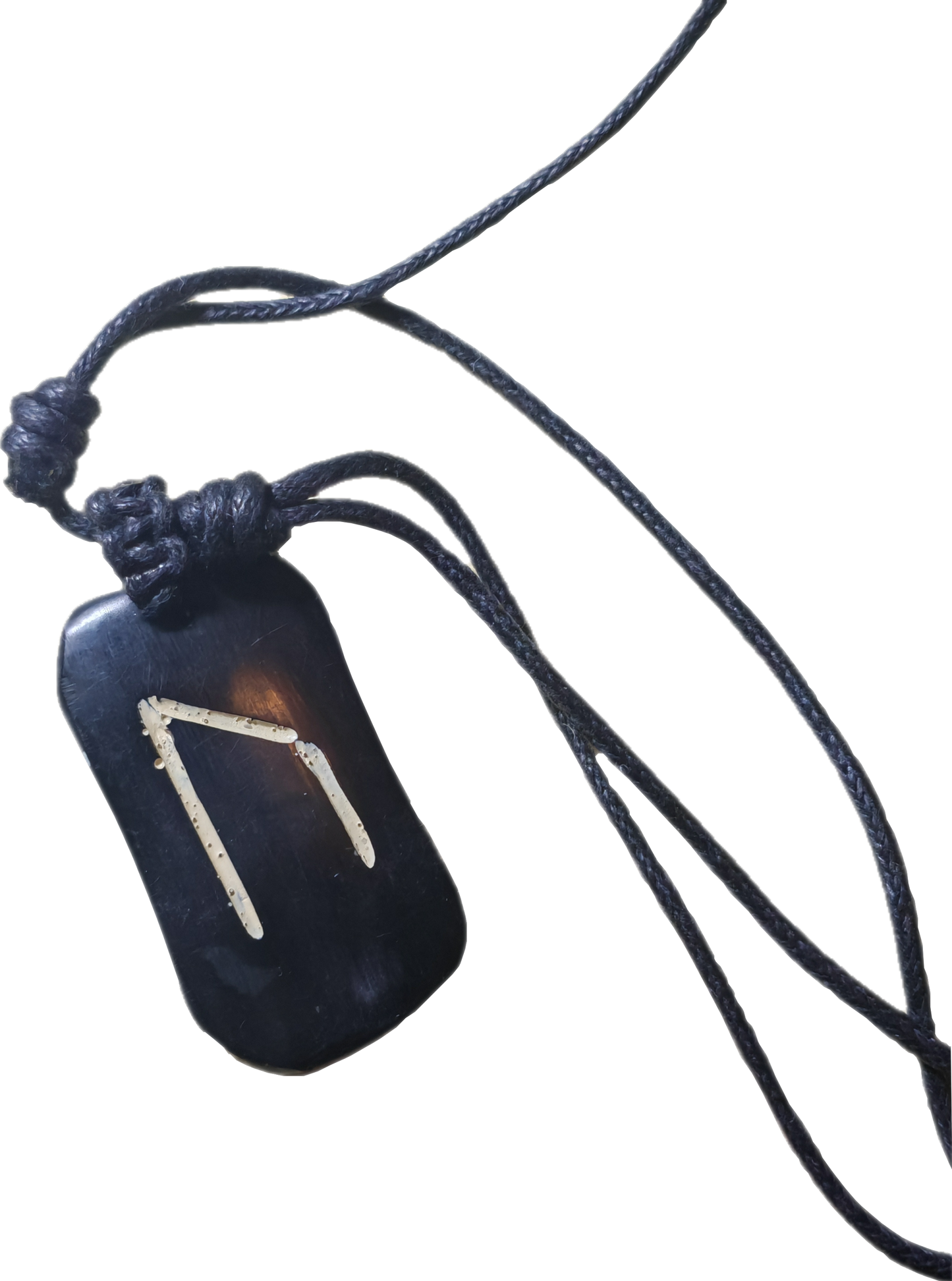 Hanger met runeteken met koord als ketting