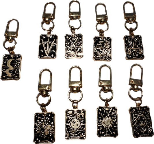 Goudkleurig tarotkaart sleutelhanger