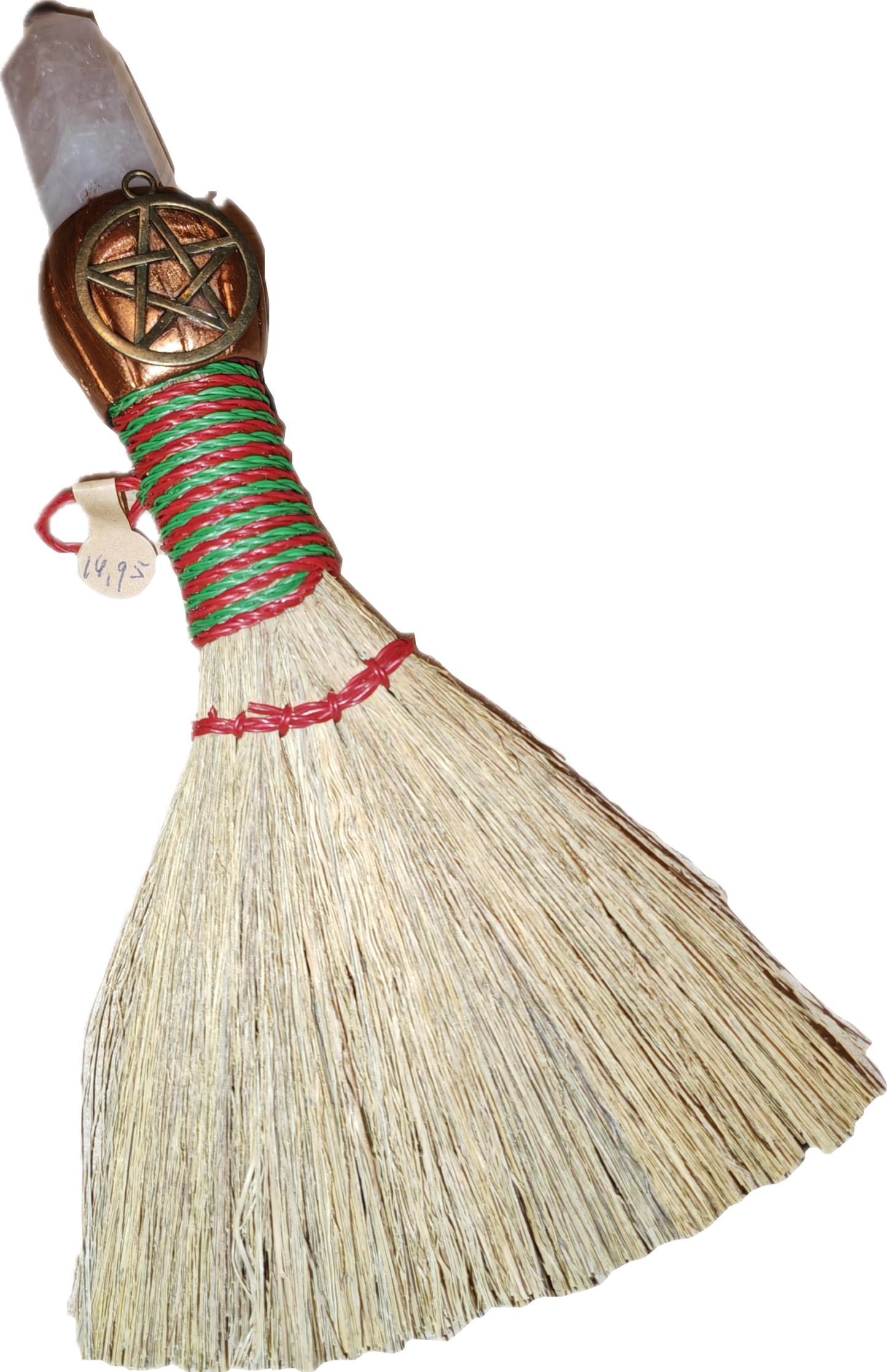 Heksen Besom met edelsteen punt