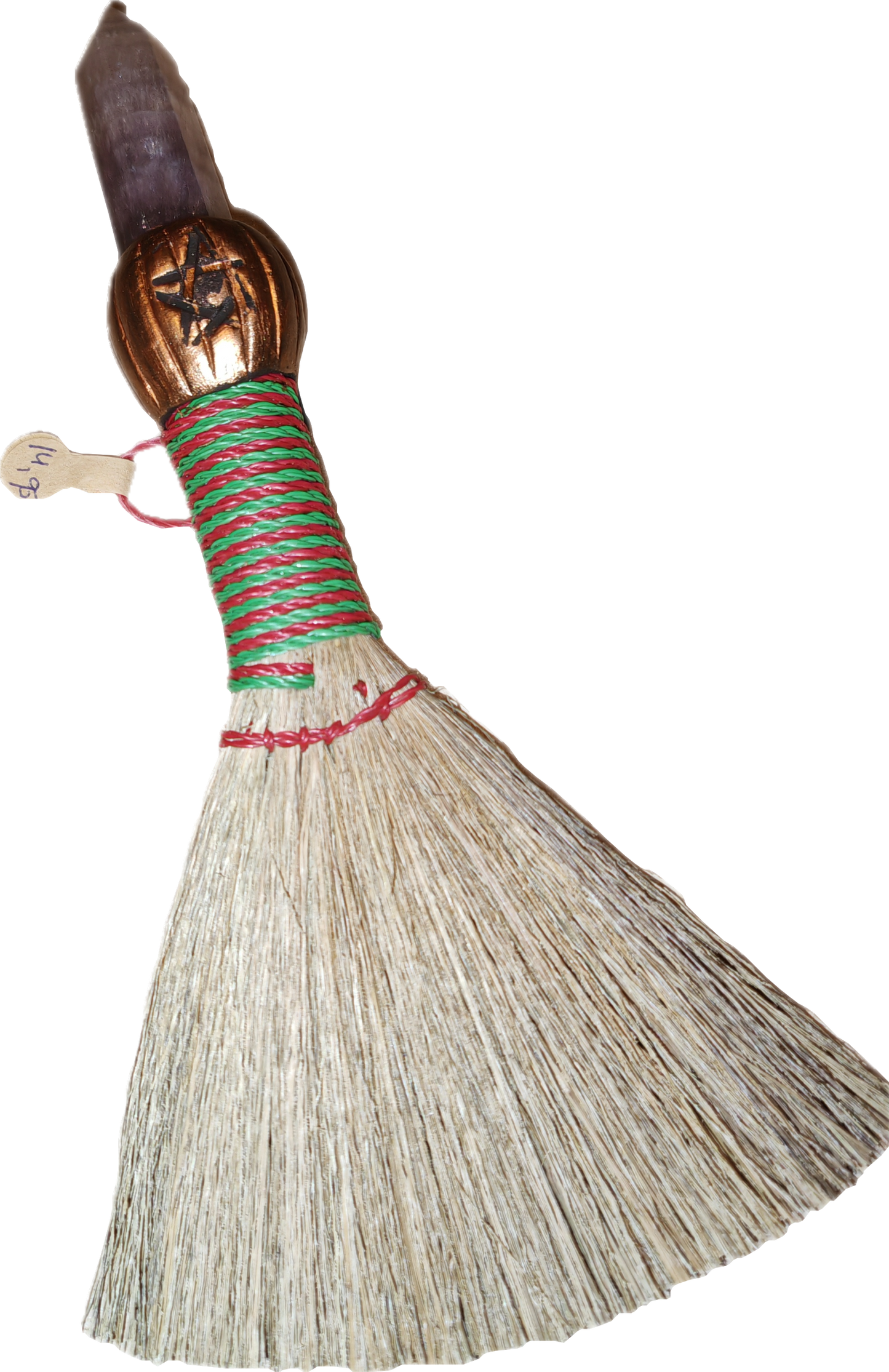 Heksen Besom met edelsteen punt