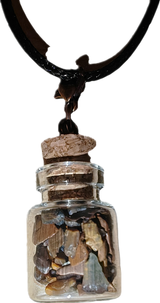 Ketting met edelstenen gevuld mini jar