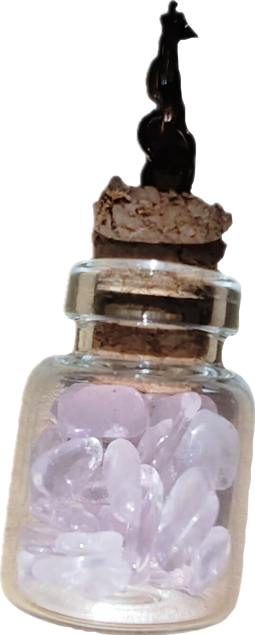 Ketting met edelstenen gevuld mini jar