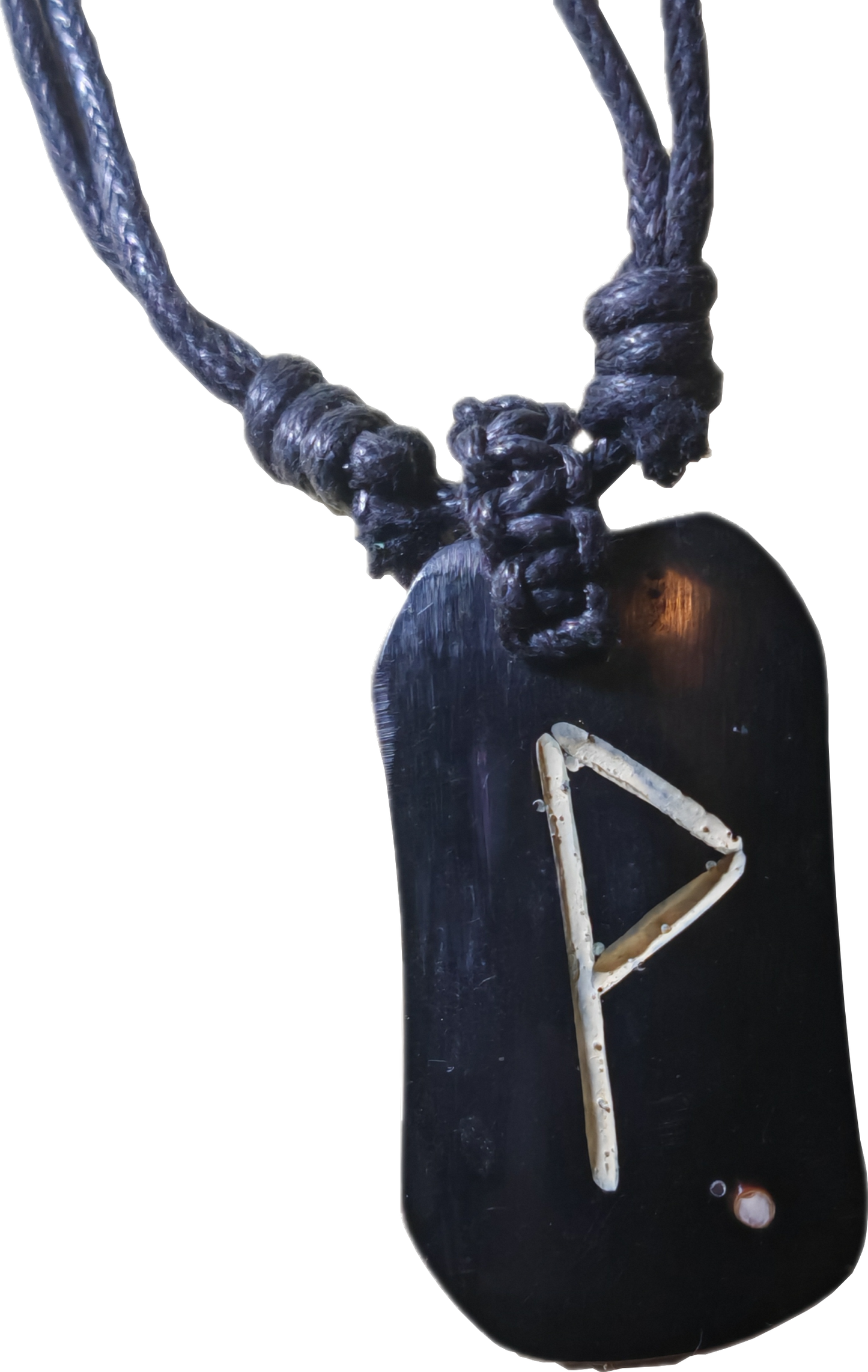 Hanger met runeteken met koord als ketting