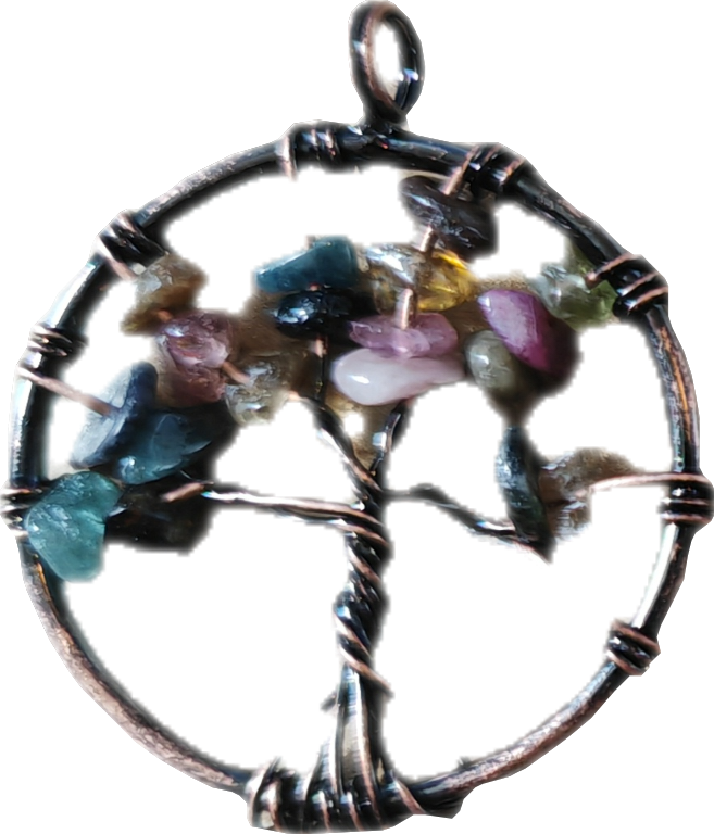 Bronskleurige Trea of life edelstenen hangertjes