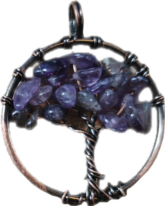 Bronskleurige Trea of life edelstenen hangertjes