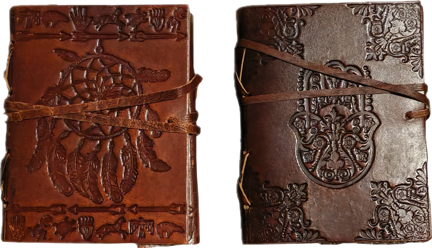 Mini leer gebonden journal